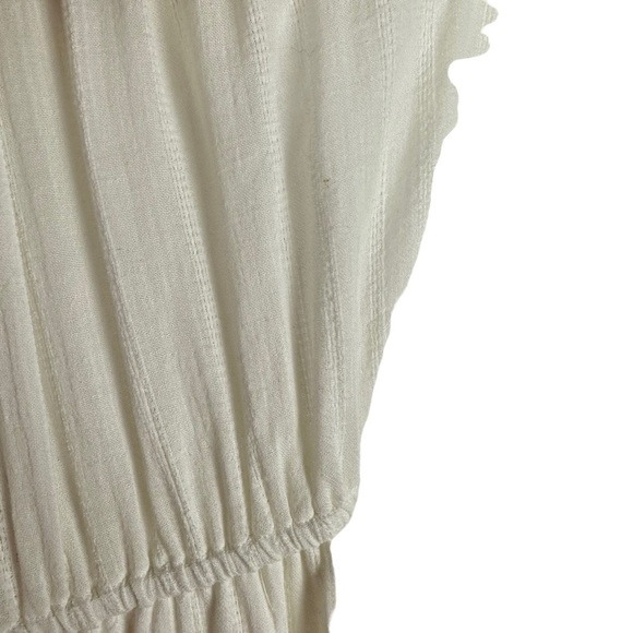 NWT NSF Niara Sz L Women's Short Sleeve Peasant Dress in White - Picture 4 of 16